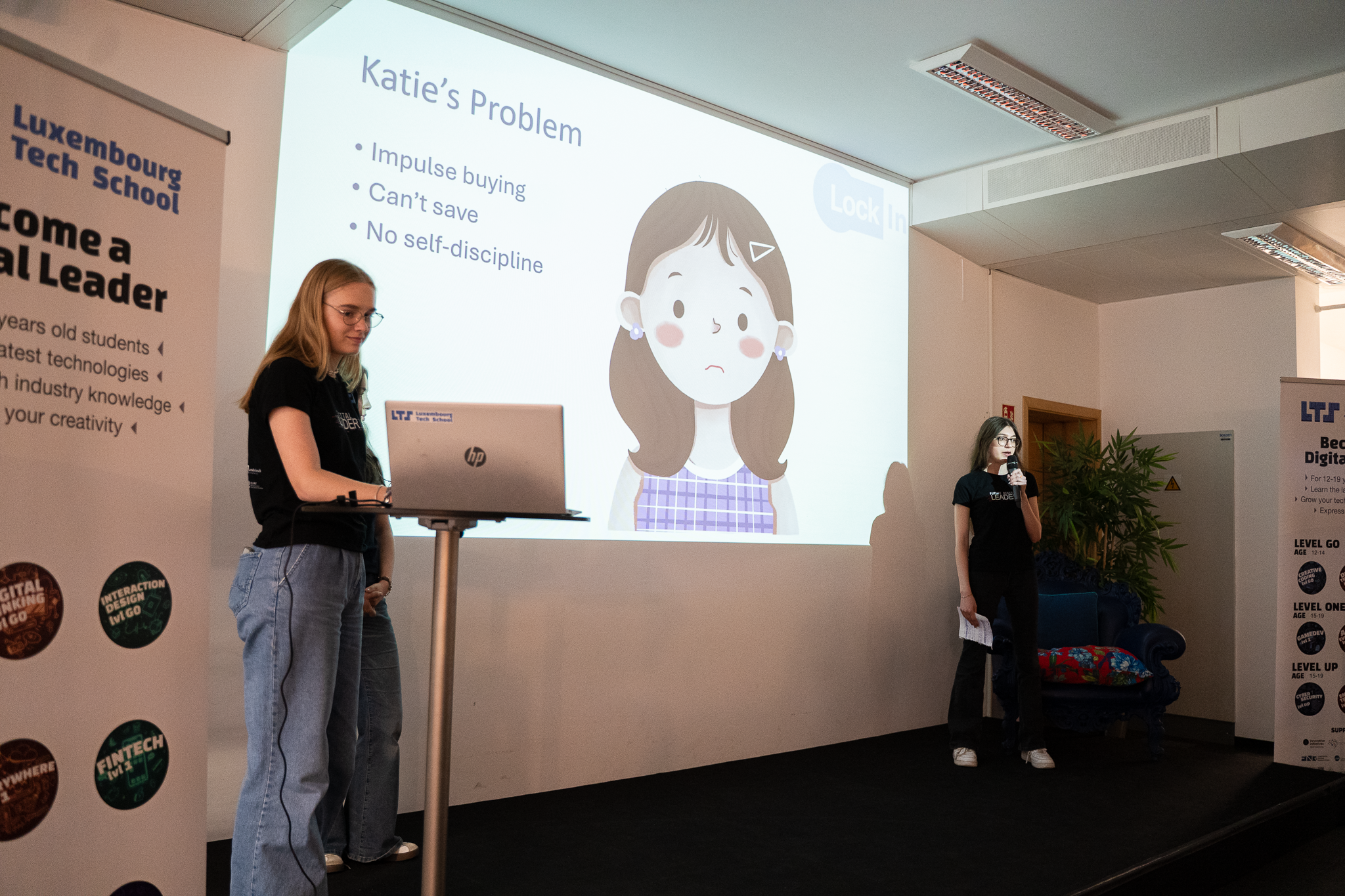 LTS students presenting their fintech solution