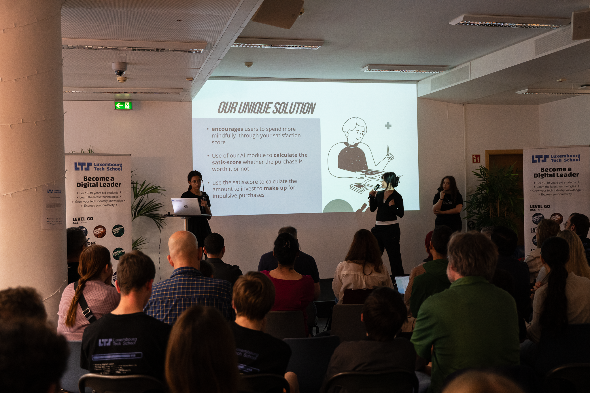 LTS students presenting their fintech solution