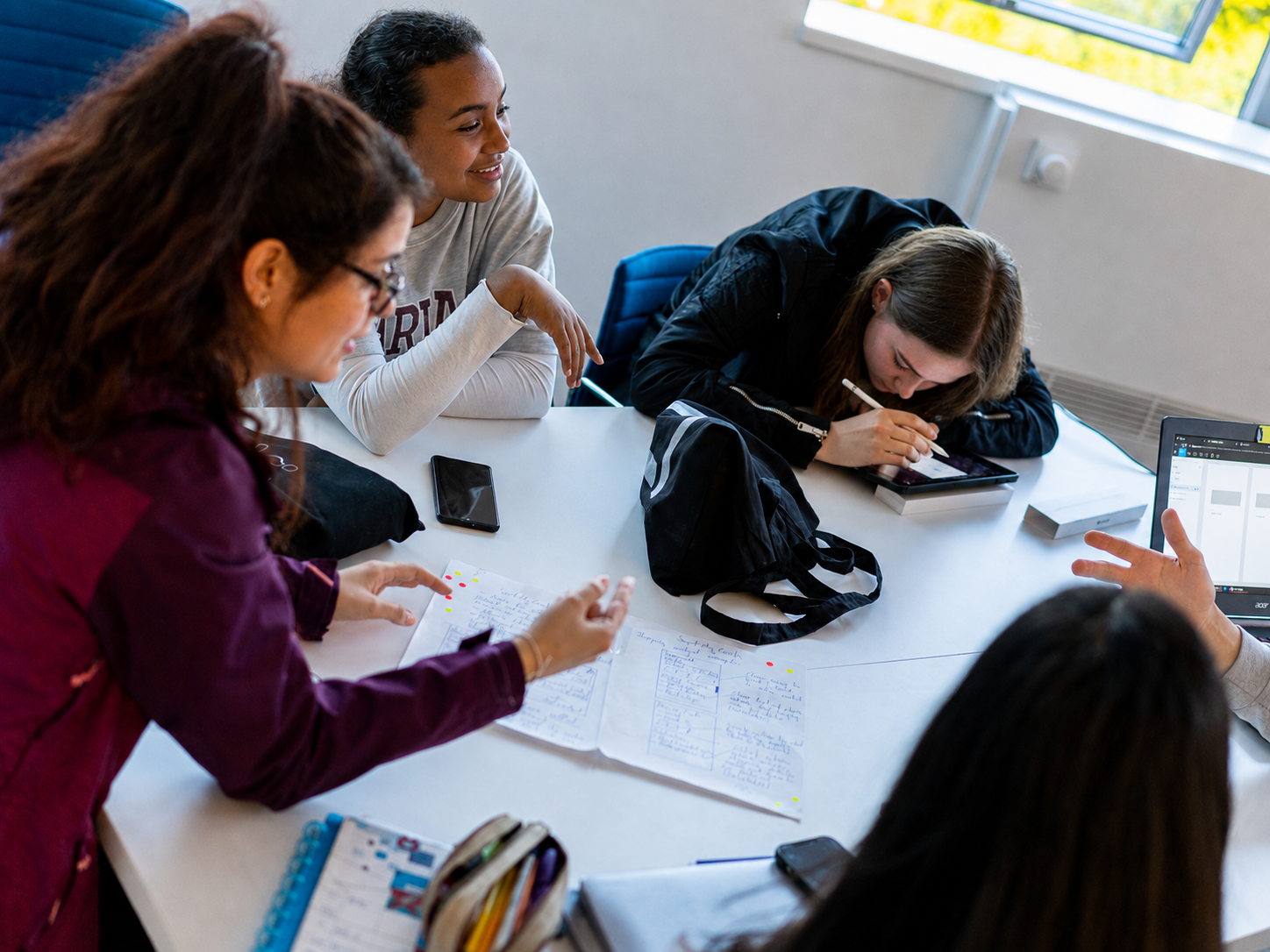LTS students working together on a project